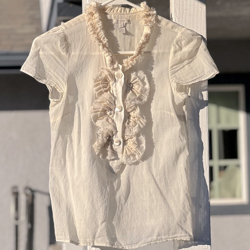 Y2K sheer J. Crew flower henley